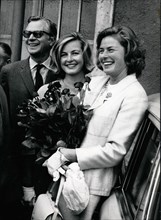 Actress Ingrid Bergman with husband Lars Schmidt and daughter Pia Lindstrom