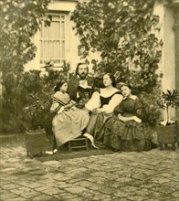 The French poet Theophile Gautier with family