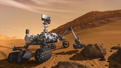Illustration of the NASA Mars rover Curiosity, due to be launched sometime between November 25 and December 18, 2011 and land on Mars between August 6 and August 20, 2012. Curiosity's main goal is to ...