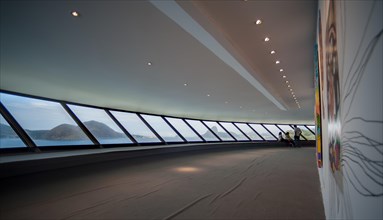Rio de Janeiro, Brazil - August 17 2013: Interior view of Contemporary art museum by Oscar Niemeyer in Niteroi