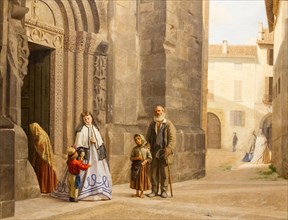 L'Elemosina (meaning Charity or Donation) by Giovanni Beri in 1865. Oil on canvas. Castello Visconteo Museum in Pavia, Italy.