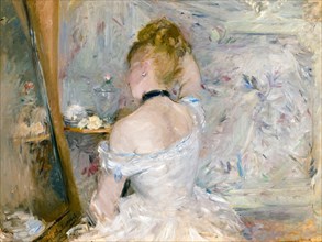 Berthe Morisot, painting, Woman at Her Toilette, 1875-1880