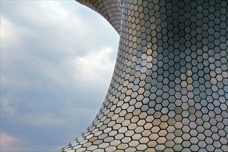 MEXICO CITY - FEBRUARY 2019: The Soumaya Museum is home to a private art collection from 15th to mid-20th century. I