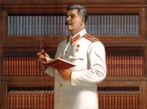Soviet Union, Joseph Stalin (18 December 1878 – 5 March 1953), first General Secretary of the Communist Party of the Soviet Union's Central Committee (r. 1922-1953). Portrait, c. 1943. 

Joseph Vissar...