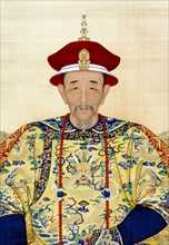 Portrait of the Kangxi Emperor (given name Xuanye, 1654-1722), ink on paper. Kangxi was the fourth Emperor of the Qing dynasty.