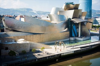 The Guggenheim Museum Bilbao is a museum of modern and contemporary art designed by Canadian-American architect Frank Gehry, Bilbao, Biscay, Basque Co