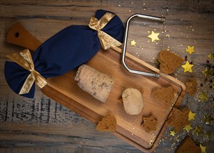 Festive canape, gingerbread toast and foie gras, french traditional festive gastronomy