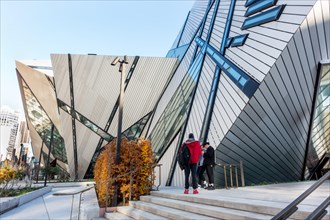 The unusual architectural design of Ontario's Royal Ontario Museum, a  landmark and tourist attraction at Bloor and Univesity Ave in Toronto Canada.