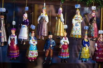 Christmas decoration. Hand painted souvenirs or gifts. Northern Europe holiday traditions.