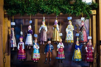 Christmas decoration. Hand painted souvenirs or gifts. Northern Europe holiday traditions.