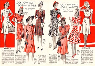 Summer Frocks 1941 Home Front chic For a Few Days Leave in Wartime these frocks are pretty but practical
