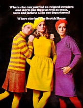 1960s Nova Magazine October 1968 Advertisement for The Scotch House Fashion Knightsbridge FOR EDITORIAL USE ONLY