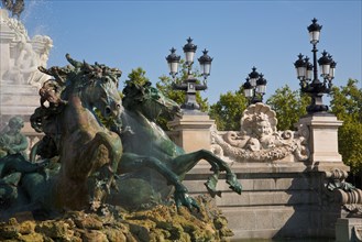 Fountain, Monument des Girondins, Bordeaux, Gironde, France