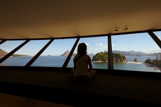 Admiring the view from Museu de Arte Contemporanea, Niteroi, Brazil, South America