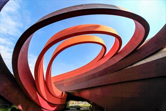 Exterior of the Design Museum Holon, Israel designed by Israeli architect and industrial designer Ron Arad in cooperation with B