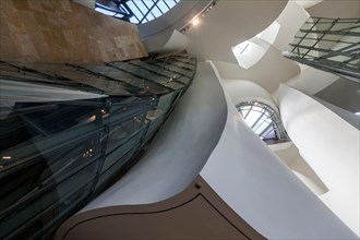 Interior of the Guggenheim Museum Bilbao designed by Canadian-American architect Frank Gehry,