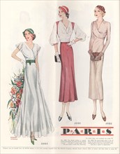 1930s France Womens Fashion Magazine Plate