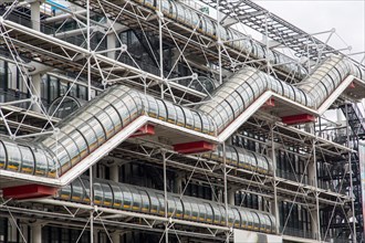 The Centre Pompidou in Paris designed in the style of high-tech architecture