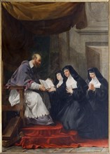 469 Saint François de Sales donnant à sainte Jeanne de Chantal la règle de l'ordre de la Visitation Noël Hallé