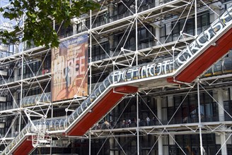 The Centre Georges Pompidou (Pompidou Center), a high-tech / Postmodern multicultural complex, Paris, France.