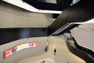 Interior Staircases in the MAXXI Art Gallery or Art Museum, National Museum of 21st-Century Arts, Rome designed by Zaha Hadid in 2010