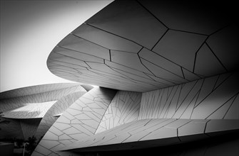 National Museum of Qatar unusual but striking design form is inspired by desert rose crystal opened in March 2019  designed by architect Jean Nouvel m