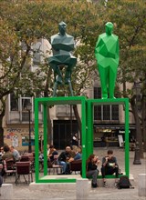 Sculptures of Richard Rogers and Renzo Piano by Xavier Veilhan Paris France