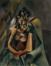 Surreal Seated Woman by Pablo Picasso 1909, Staatliche Museum in Berlin