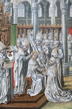 Coronation of King Henry IV of England. Image from manuscript of the 15th century.
