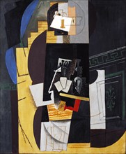 Pablo Picasso. (Spanish, 1881-1973). Card Player. Paris, winter 1913-14. Oil on canvas.