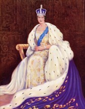 Her Majesty Queen Elizabeth (1900- 2002), wearing coronation robes, 1937. By Louis Dezart. George VI's coronation took place on 12th May 1937 at Westminster Abbey, the date previously intended for his...