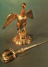 The Ampulla and Coronation Spoon. When a monarch is anointed, the Dean of Westminster first pours holy anointing oil from an ampulla into a spoon. The original ampulla was a small stone phial, sometim...