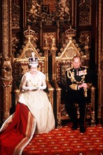 The State Opening of Parliament attended by Queen Elizabeth II and the Duke Of Edinburgh