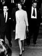 Christine Keeler seen here leaving the Old Baily Keeler who was partner of Stephen Ward and had an affair with Russian Embassy attache Eugene Ivanov and Minister for War John Profumo LMAH003