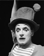 French actor and mime Marcel Marceau performing in Prague, June 1967. CTK Photo/Oldrich Picha