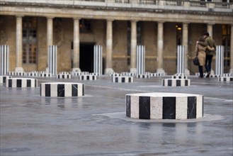 Les colonnes de Buren at Palais Royal Paris France