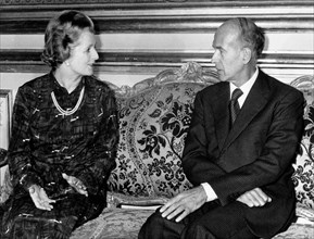 Margaret Thatcher visits Valery Giscard d'Estaing