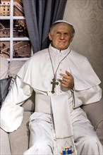 Poland, Cracow: Wax statue of Pope John Paul II at the Krakow Wax Museum.
