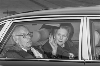 Margaret Thatcher, Photographed at the Tory Party Conference in 2000 with husband Dennis