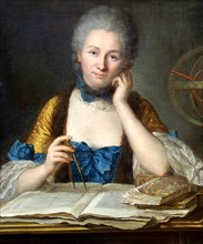 Émilie du Châtelet, Gabrielle Émilie Le Tonnelier de Breteuil, marquise du Châtelet (1706-1749), French mathematician and physicist. Painting by Maurice Quentin de La Tour