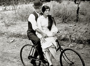 (Archival Classic Cinema - Paul Newman Retrospective) "Butch Cassidy and The Sundance Kid," Paul Newman and Katharine Ross. 1969 20th Century Fox File Reference # 31510_022THA