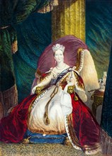 Queen Victoria, coronation portrait, George Baxter c. 1859