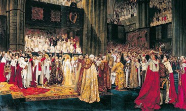 The Coronation of King Edward VII, painting by Edwin Austin Abbey 1902