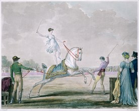 Exercises of the Circus Horse', c1818-1836. Artist: Carle Vernet. Antoine Charles Horace Vernet (1758-1836) was a French painter born in Bordeaux. Showing talent from a young age, Vernets equestrian a...
