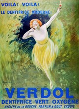 Verdol, oxygenated green toothpaste (1911) print in high resolution by Leonetto Cappiello. Art Nouveau.