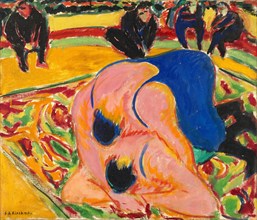 Wrestlers in a Circus by Ernst Ludwig Kirchner (1880-1938), oil on canvas, 1909