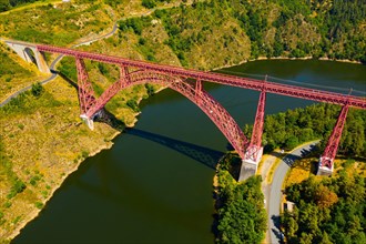 Aerial view of Garabit Viaduct, France