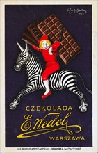 Leonetto Cappiello artwork, 1926, vintage advertisement poster. Czekolada E. Wedel, Warszawa, Poland.