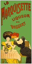 A turn of the 20th century, French advertising poster by Leonetto Cappiello (1875-1942), featuring two young women tasting La Marquisette, an alcoholic drink particularly present in the south-east of ...