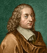 Color enhanced portrait of Blaise Pascal (1623-1662), a French mathematician, physicist, inventor, writer, Catholic philosopher and child prodigy. He made important contributions to the study of fluid...